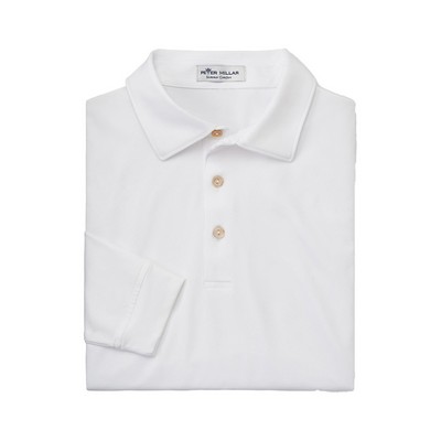 Peter Millar Men's Solid Performance Long-Sleeve Jersey Polo